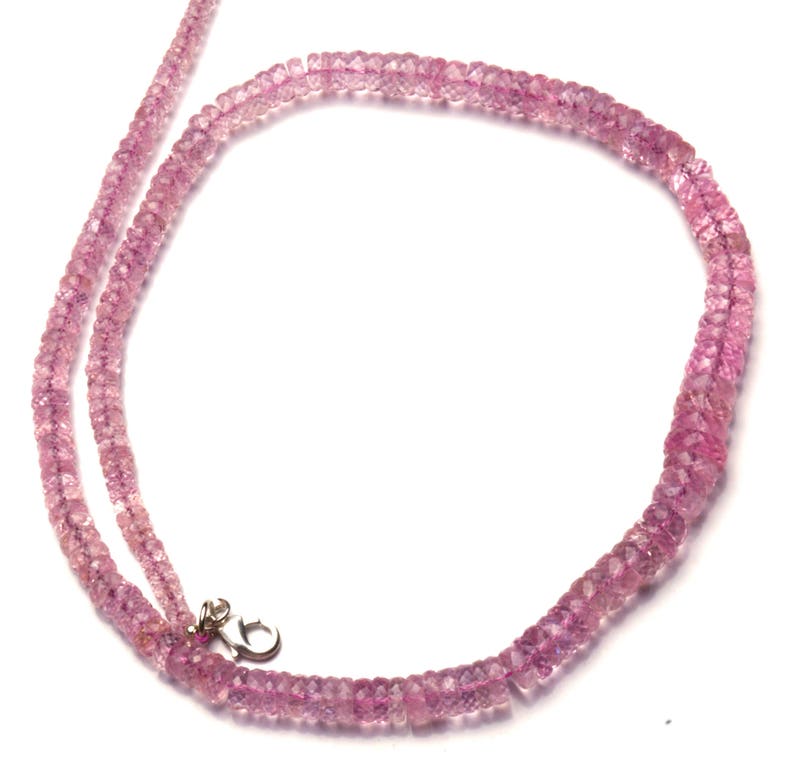 Natural Gemstone Morganite Pink Beryl 5 to 9MM Faceted Heishi Beads 17 Inch Full Strand Super Rare AAA Quality Peachy Pink Color