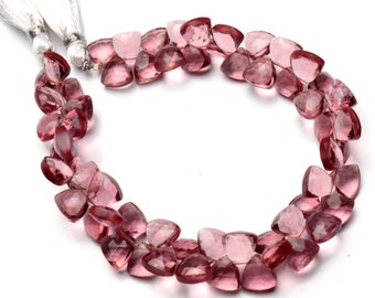 Kunzite Gem Color Quartz Faceted 8mm Size Trillion Shape Briolette Beads 8 Inch Full Strand Jewelry Making Beads
