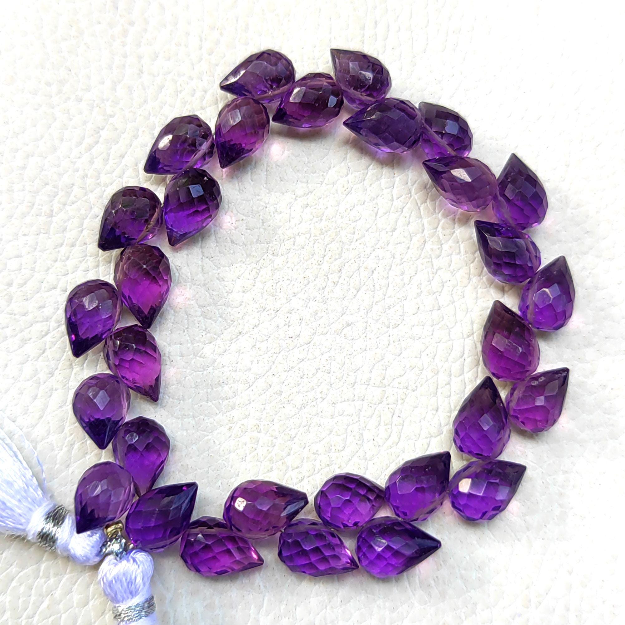 アメジストカラークォーツ宝石 9x6～10 x 7 mmサイズ ファセット