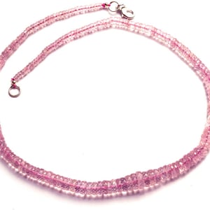 Natural Gemstone Morganite (Pink Beryl) 4 to 9MM Faceted Heishi Beads 16 Inch Full Strand Super Rare AAA Quality Peachy Pink Color