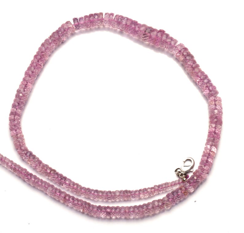 Natural Gemstone Morganite Pink Beryl 5 to 9MM Faceted Heishi Beads 17 Inch Full Strand Super Rare AAA Quality Peachy Pink Color