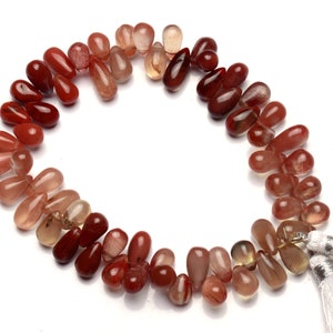 labradorita de andesina natural, briolette suave en forma de lágrima, hebra completa de 8 pulgadas, cuentas de tamaño de 8x5 a 10x6 mm, cuentas de gemas raras
