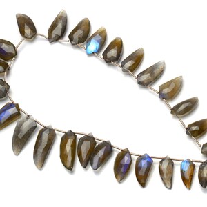 Natural Gem Faceted Flashing Blue Fire Labradorite 12x7 to 27x11mm Size ...