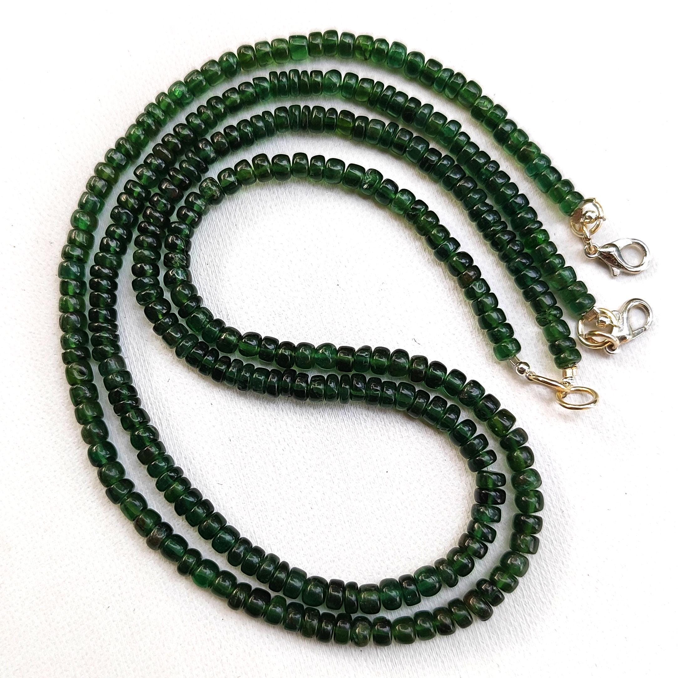 天然ボトルグリーンアパタイト宝石 5 mmサイズ 滑らかなロンデルビーズ