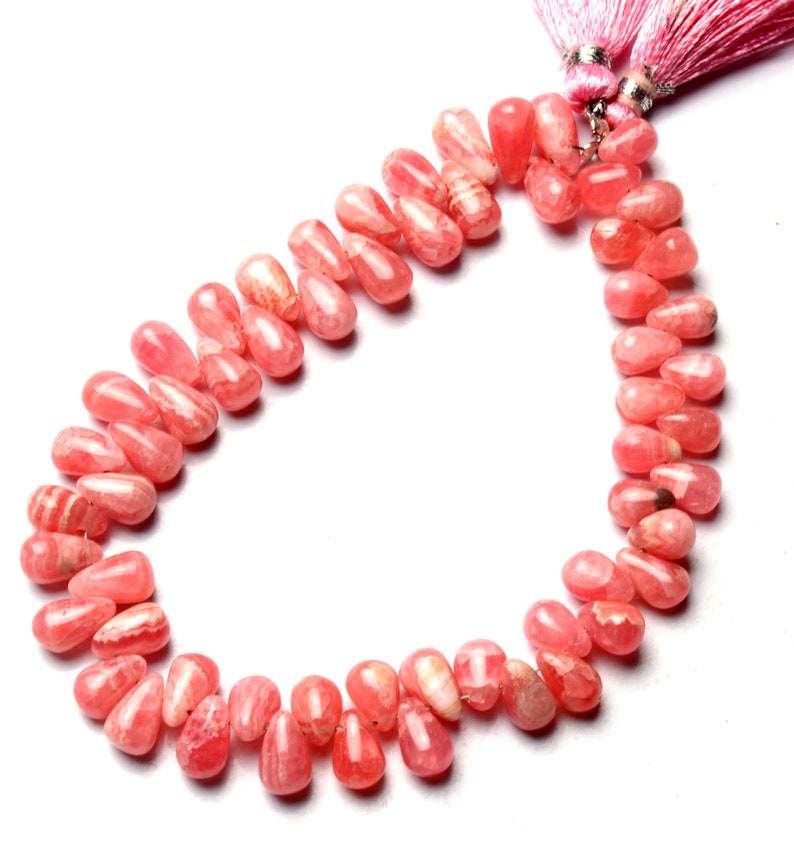 8x5mm Size Faceted Teardrop Shape Briolette Beads 8 Inch Full Strand Fine Quality Beads Natural Gemstone Strawberry Color Moss Quartz
