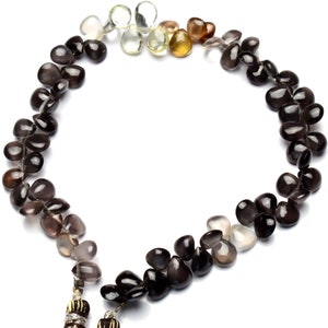 Natural Chrysoberyl Cat&#39;s Eye Gemstone 7x5 to 8x6mm Size Smooth Pear Shape Beads 9 Inch Full Strand DIY Jewelry Supplies