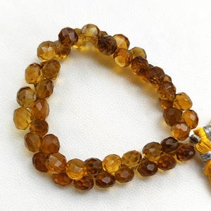 Natural Honey Quartz Gemstone 7.5 to 8 mm Size Faceted Onion Shape Beads 7&quot; Strand