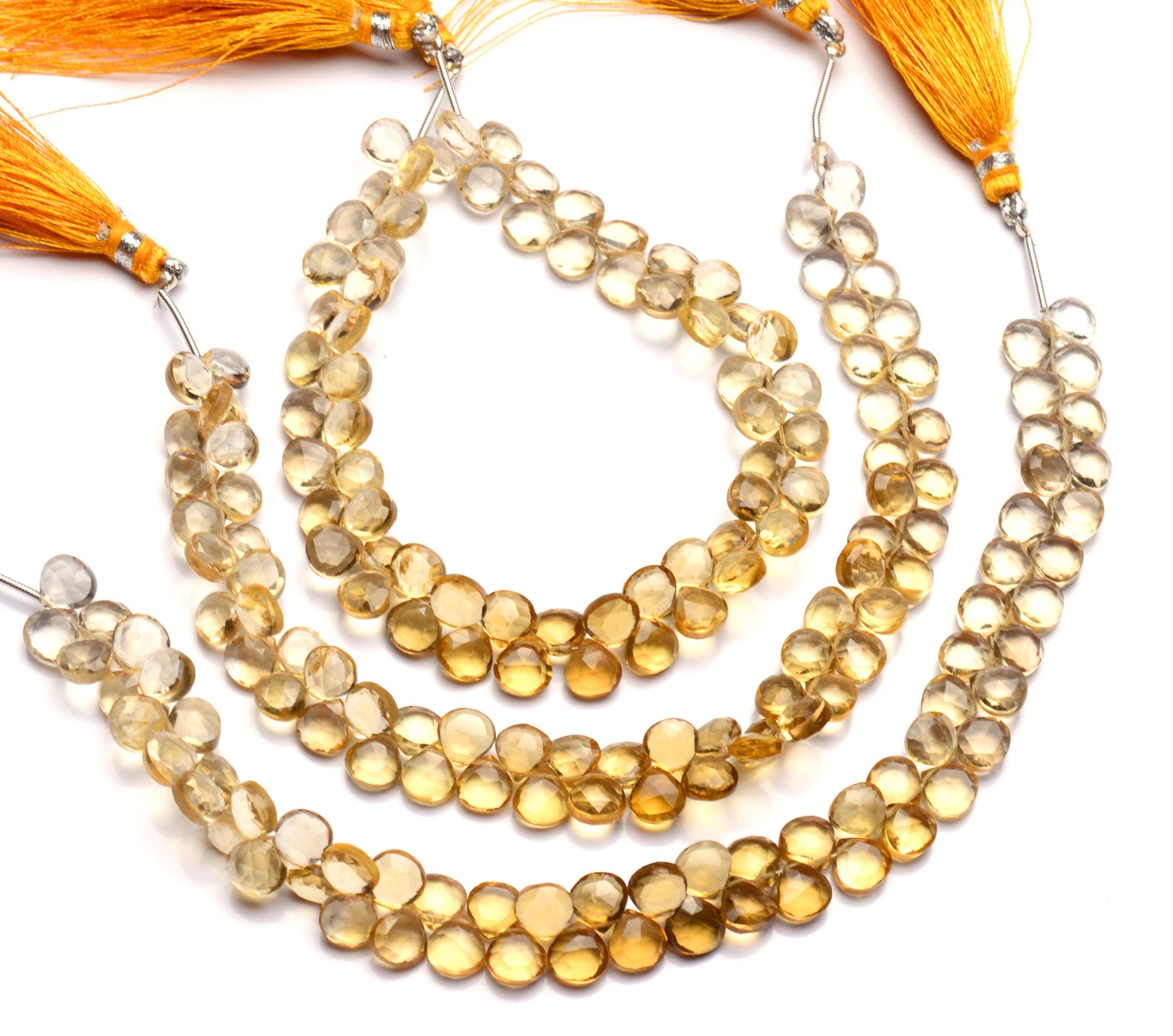 Natural Gemstone Honey Quartz Faceted 7mm Approx. Size Heart Etsy