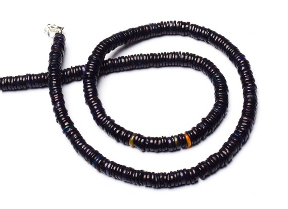 天然宝石 エチオピア産 ブラックオパール スムース 約5～6mm サイズ