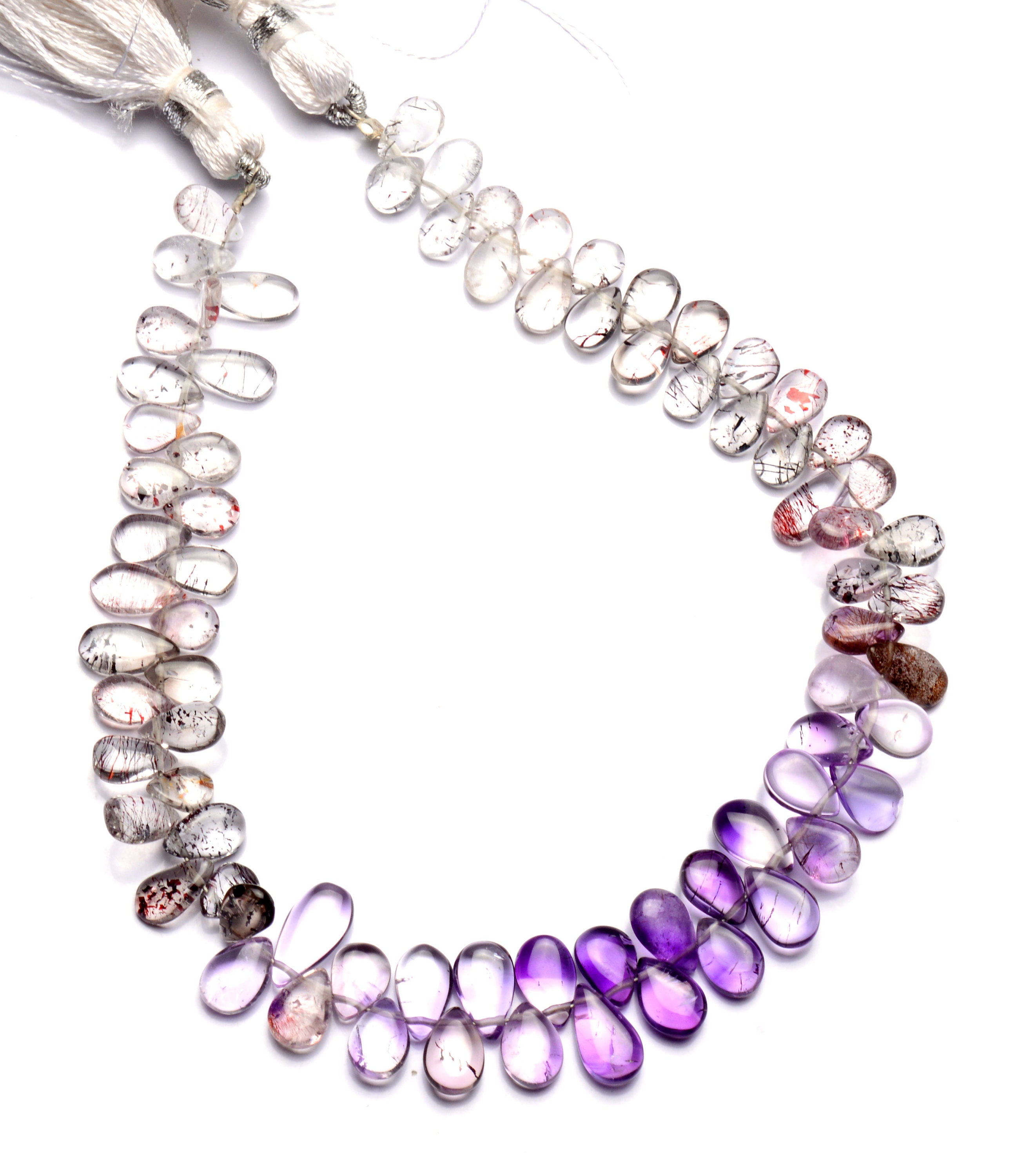 Natural Rare Gemstone Lepidocrocite in Amethyst 6x4 to 7x5mm Size Smooth Pear Shape Briolette Beads Strand 8 Inch Full Strand Natural Rare Gemstone Lepidocrocite in Amethyst 6x4 to 7x5mm Size Smooth Pear Shape Briolette Beads Strand 8 Inch Full Strand