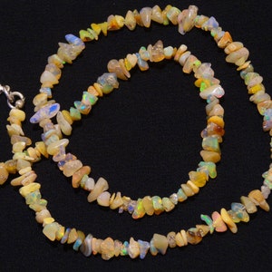 Natural Gem Ethiopian Welo Opal 5 to 6MM Approx. Uncut Beads Necklace 18 Inch Full Strand Super Quality Rainbow Electric Fire Unshaped Beads image 5