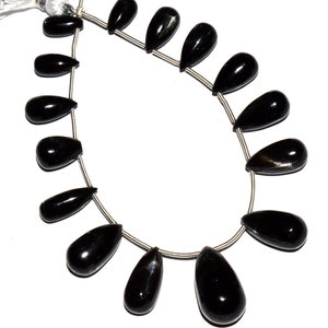 Star Diopside Gemme, The Black Star of India, 10x5 bis 19x10mm Größe TropfenForm Perlen zur Schmuckherstellung, 7,5 Zoll Vollstrang