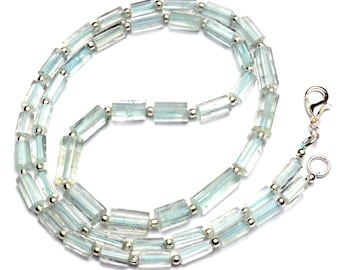 6-14 mm Brazilian Aquamarine Faceted Gems Round Beads Necklace 17" 