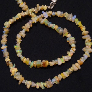 Natural Gem Ethiopian Welo Opal 5 to 6MM Approx. Uncut Beads Necklace 18 Inch Full Strand Super Quality Rainbow Electric Fire Unshaped Beads image 4