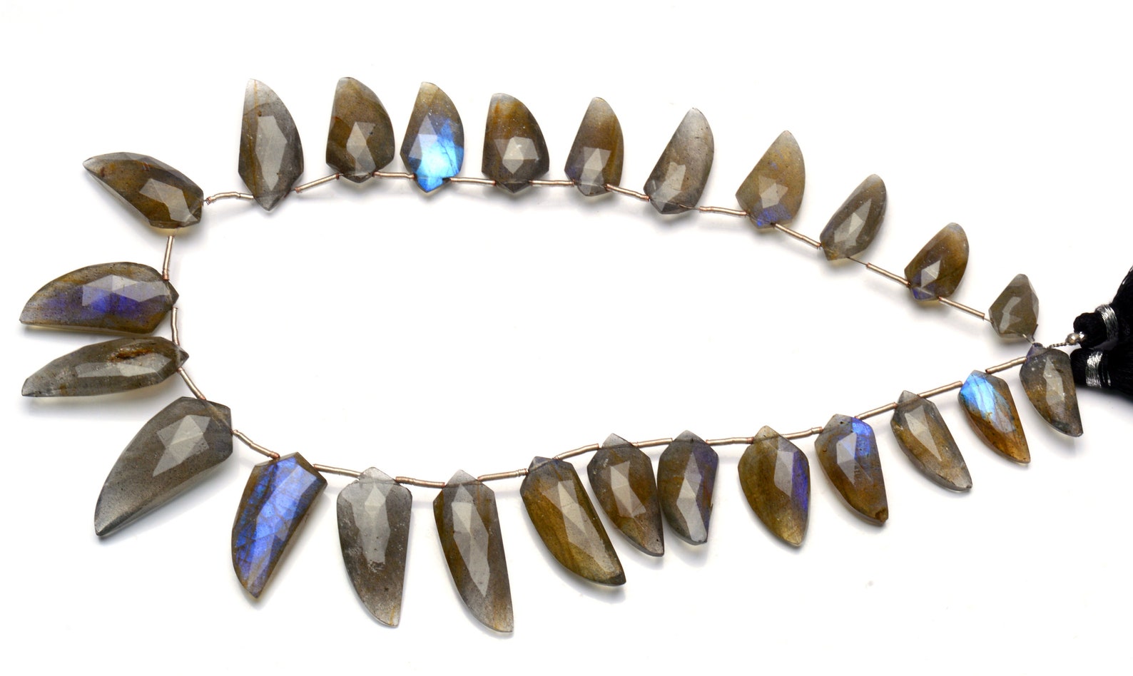 Natural Gem Faceted Flashing Blue Fire Labradorite 12x7 to 27x11mm Size ...