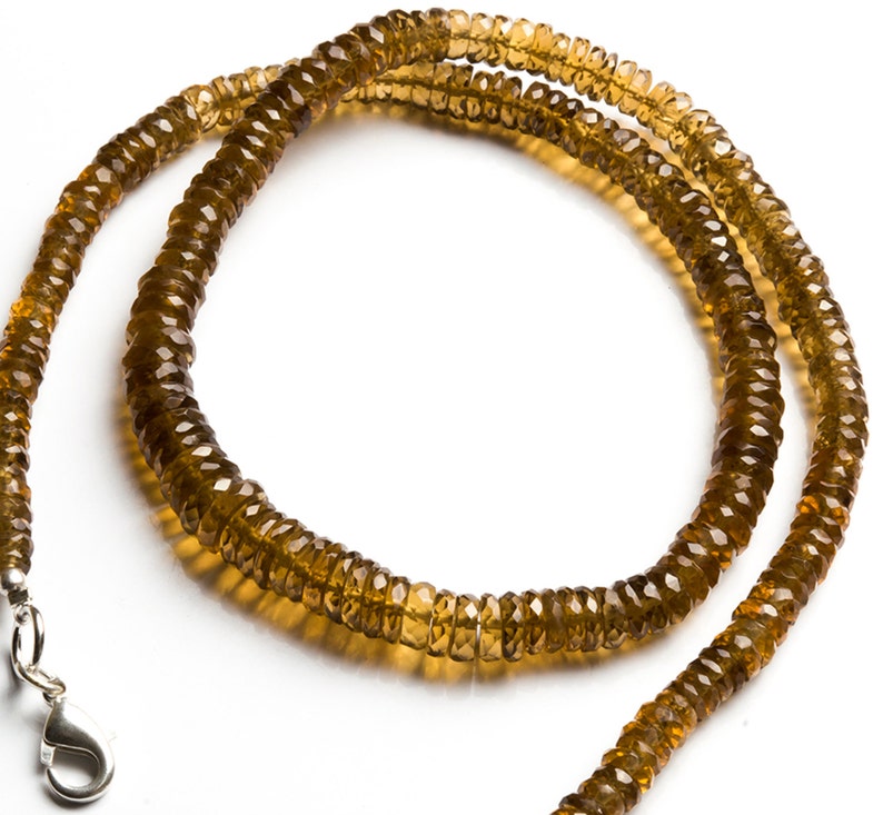 Natural Gemstone Lemon Quartz 5-7MM Faceted Rondelle Heishi Beads 17 Full Strand Super Fine Quality Transparent Beads