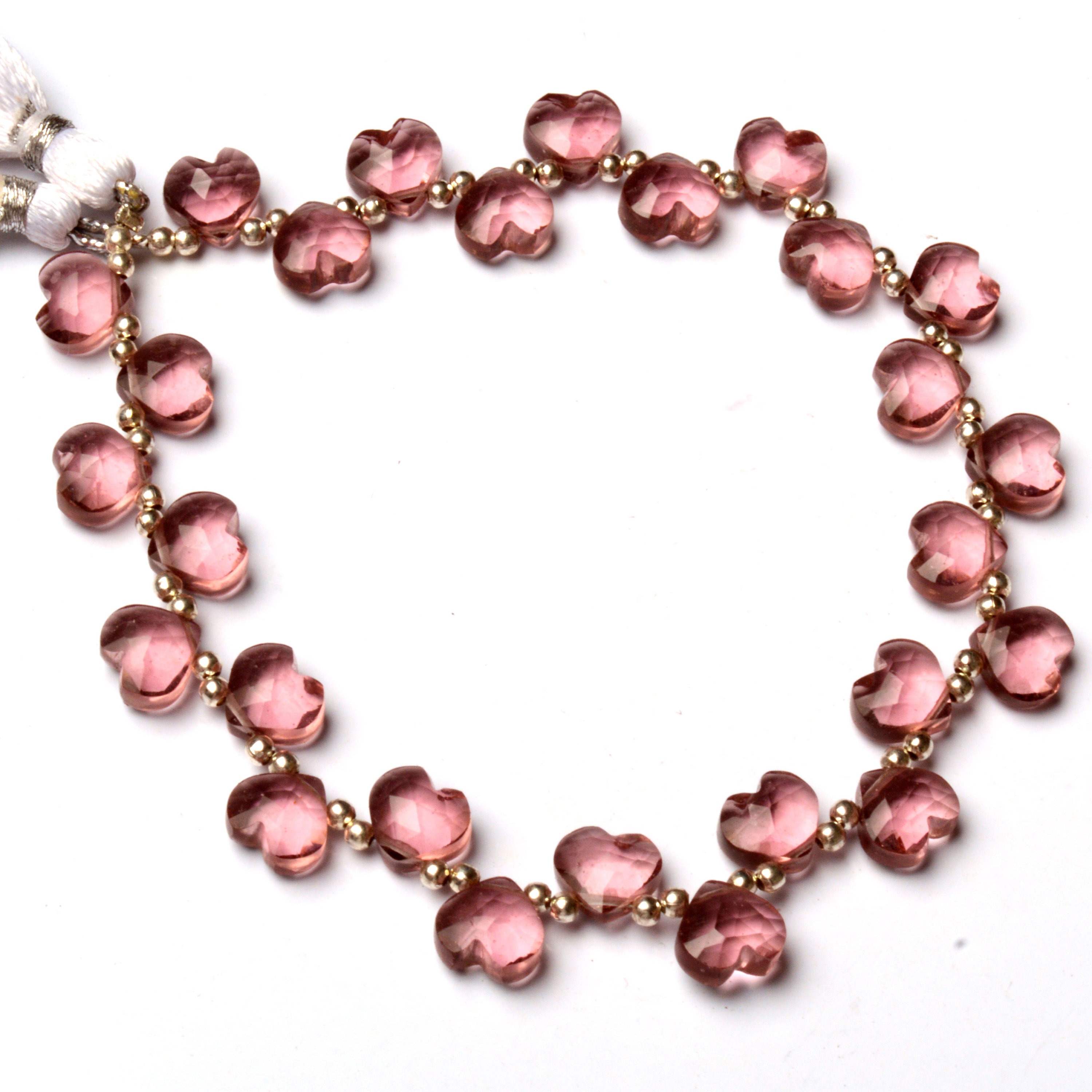 クンツァイトカラークォーツファセット8mmサイズハートシェイプブリオ