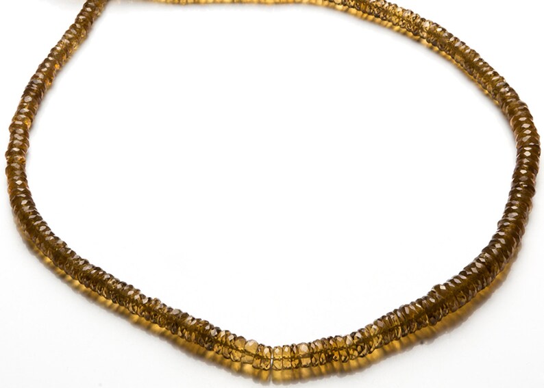 Natural Gemstone Lemon Quartz 5-7MM Faceted Rondelle Heishi Beads 17 Full Strand Super Fine Quality Transparent Beads
