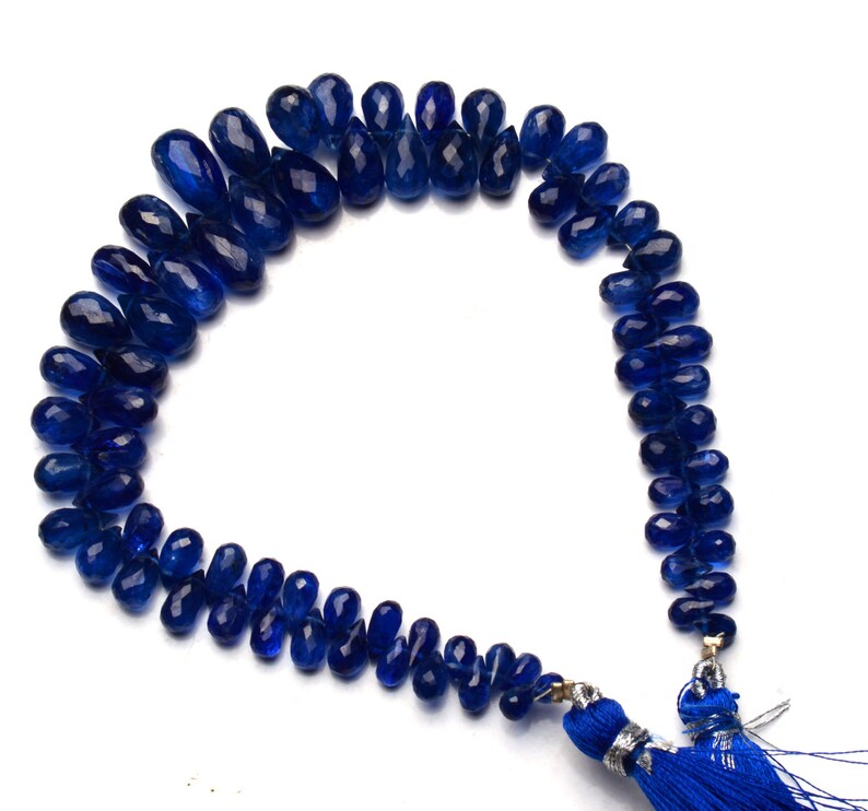 Natural Gemstone Super Quality Kyanite 5x3 to 13x7MM Faceted Teardrop Shape Briolette Beads 8.5 Inch Full Strand Fine Quality Beads