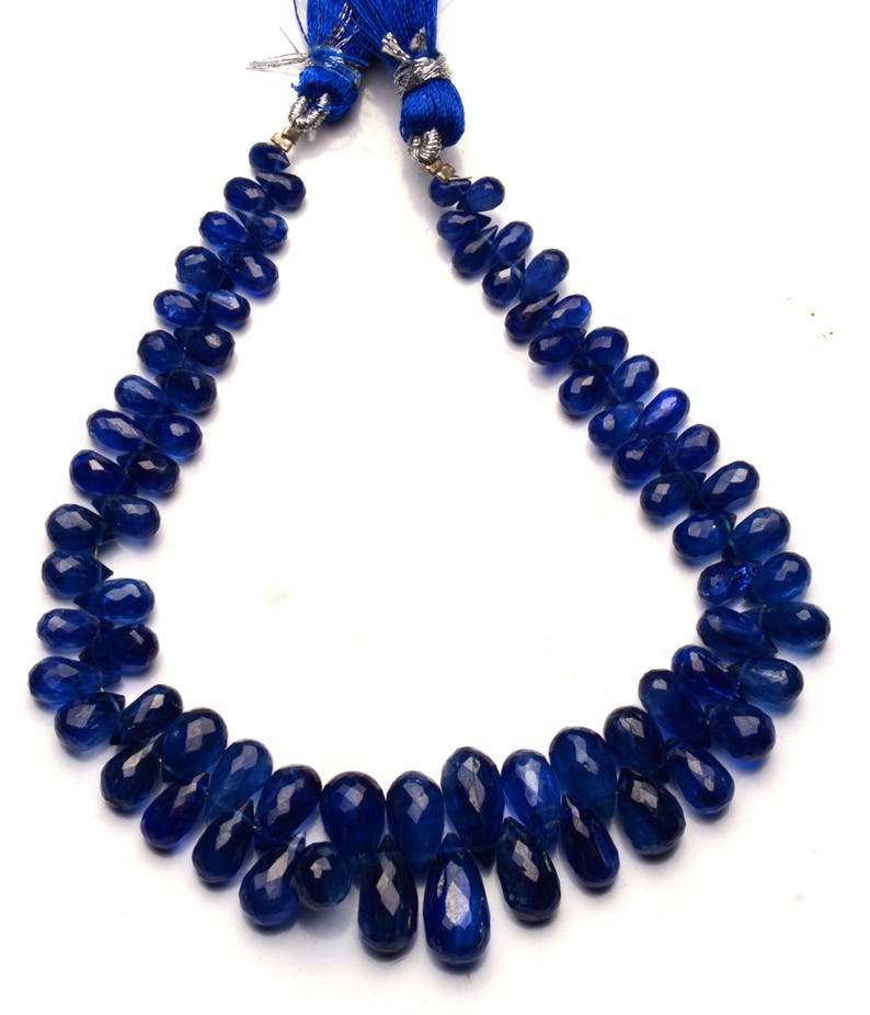 Natural Gemstone Super Quality Kyanite 5x3 to 13x7MM Faceted Teardrop Shape Briolette Beads 8.5 Inch Full Strand Fine Quality Beads