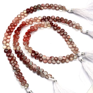 labradorita natural de piedras preciosas y andesina, forma suave del corazón, hebra completa de 8,5 pulgadas, cuentas de tamaño aprox. de 6,5 mm, cuentas de gemas raras