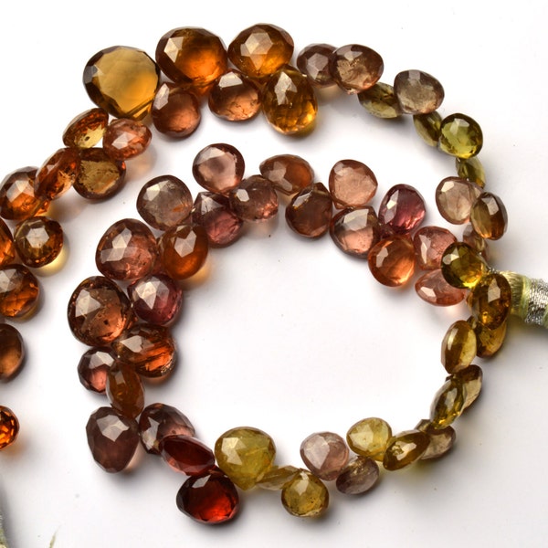 Super Rare Fine Quality Natural Gem Color Change Garnet & Andalusite Facet 6 to 9MM Heart Shape Briolettes 9" Strand  Rare Gemstones