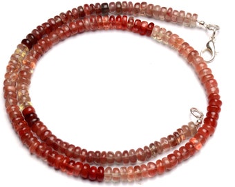Collier Perles Labradorite Andésine Naturelle - Pépites Ovales 8x6 Mm - 21 Pouces - 113 Carats