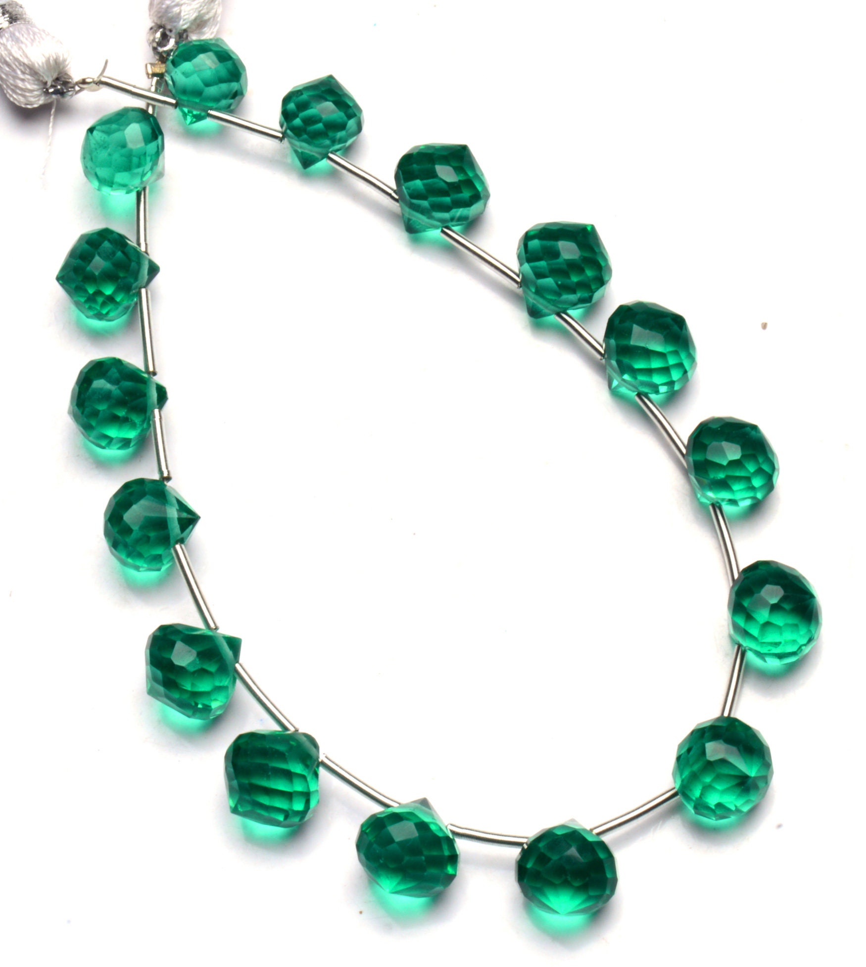 エメラルドカラー ハイドロクォーツ ファセット 9 x 8 MM 約 タマネギ