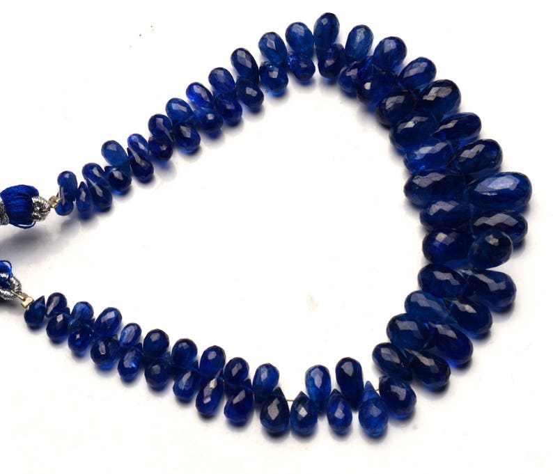 Natural Gemstone Super Quality Kyanite 5x3 to 13x7MM Faceted Teardrop Shape Briolette Beads 8.5 Inch Full Strand Fine Quality Beads