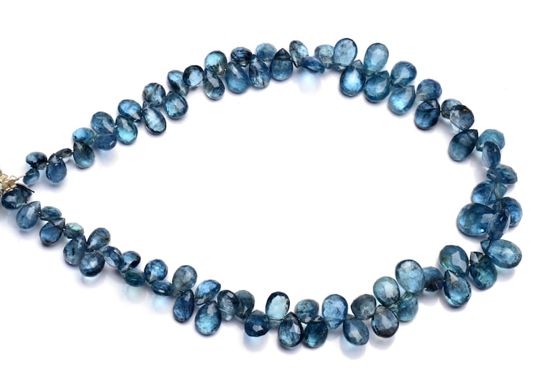 Super Rare Natural Gem Top Quality Moss Aquamarine Faceted Pear Shape Briolette Beads 10 Full Strand 6x4 to 9x6MM Size Beads Natural Beryl