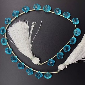 Sky Blue Topaz Color Hydro Quartz Faceted 8 mm Size Onion Shape Briolette Beads 9 Inch Full Strand