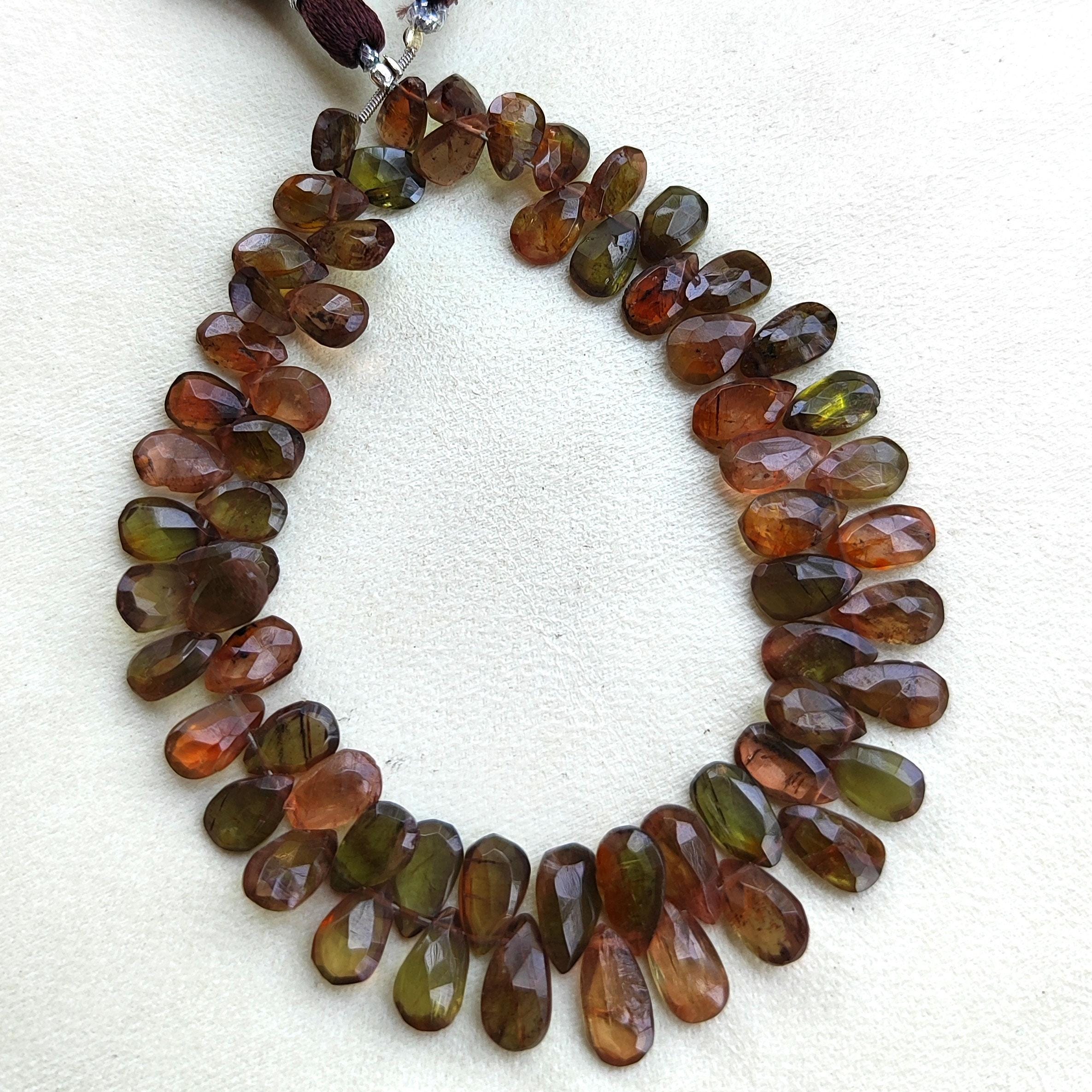 Perles De Briolette Poire En Séraphinite Naturelle - 195 Ct - 20 Cm - Inde