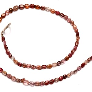Natural Multicolor Spinel Gemstone 5 to 8 mm Size Smooth Nugget Shape Beads 15&quot; Necklace