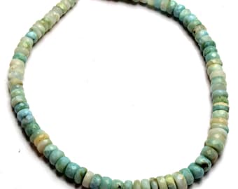 7 インチ ストランド、最高級品質、天然ラリマー ファセット ボタン型