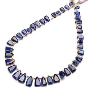 Natural Gemstone Nepal Blue Kyanite, 7x5 to 12x8mm Size Faceted Briolette Beads, 11 Inch Full Strand, Kyanite for Jewelry Making