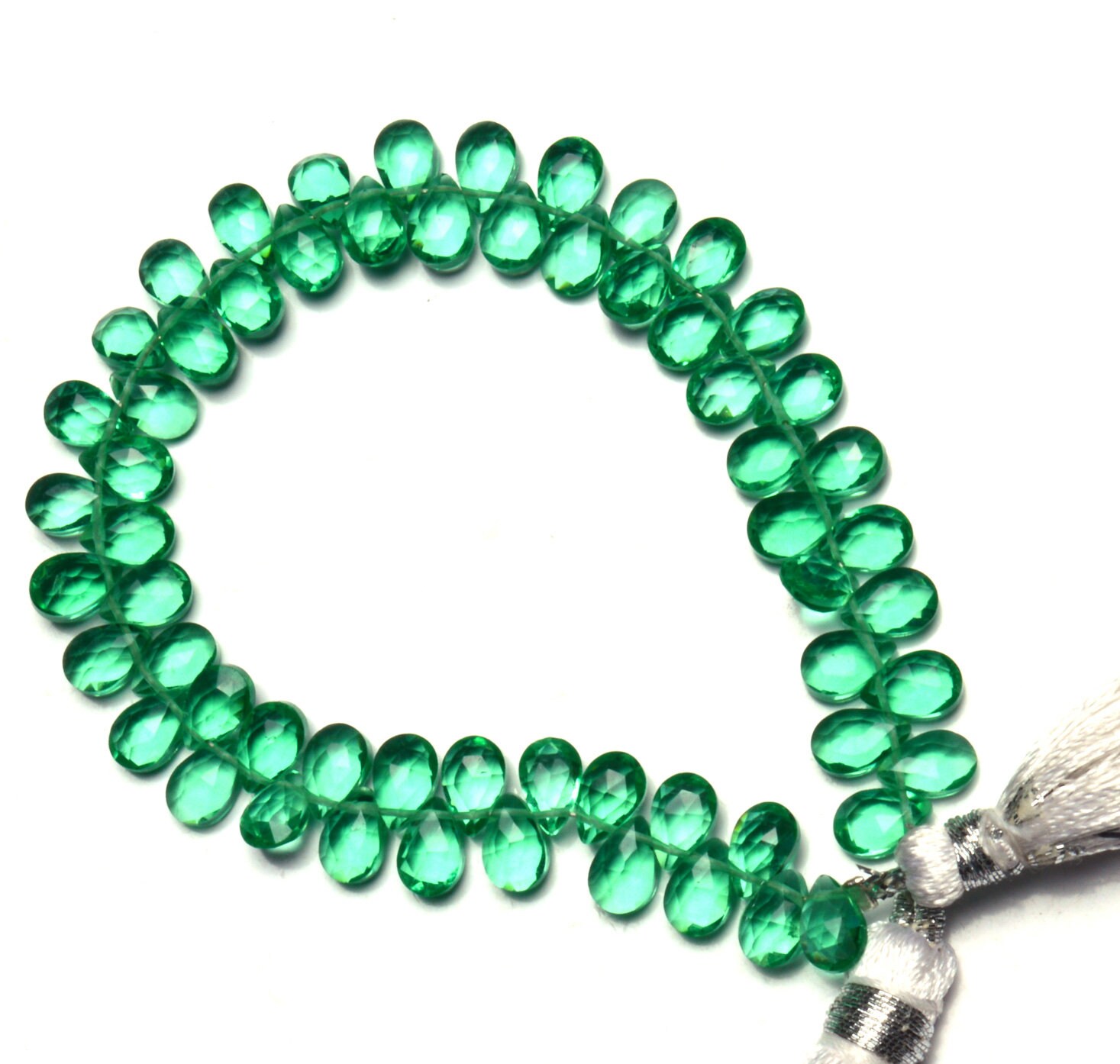 エメラルド エメラルドカラー ハイドロクォーツ ファセットカット 6 x 4 MM 約