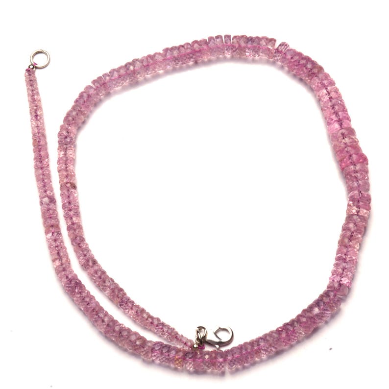 Natural Gemstone Morganite Pink Beryl 5 to 9MM Faceted Heishi Beads 17 Inch Full Strand Super Rare AAA Quality Peachy Pink Color
