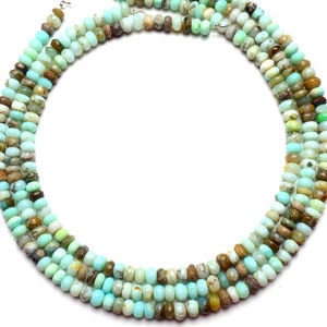 Natürliche Gemstein peruanischen grünen Opal Faceted 8MM Approx Size Rondelle Perlen Halskette 17.5 Zoll Full Strand Sehr seltene Gem Perlen