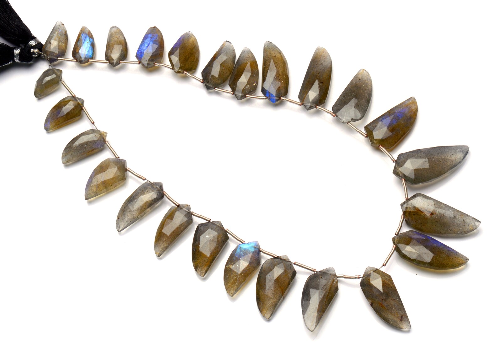 Natural Gem Faceted Flashing Blue Fire Labradorite 12x7 to 27x11mm Size ...