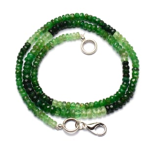 Natural Gemstone Tsavorite Faceted 3 to 4mm Size Rondelle Beads 16 Inch Full Strand Very Rare Gem Beads Necklace Green Garnet