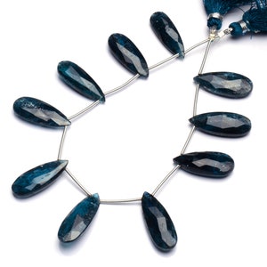 Natural Gem Rare Orissa India Green Imperial Kyanite 25x10MM Approx Size Faceted Pear Shape Briolettes 8.5&quot; Full Strand Fine Quality Beads