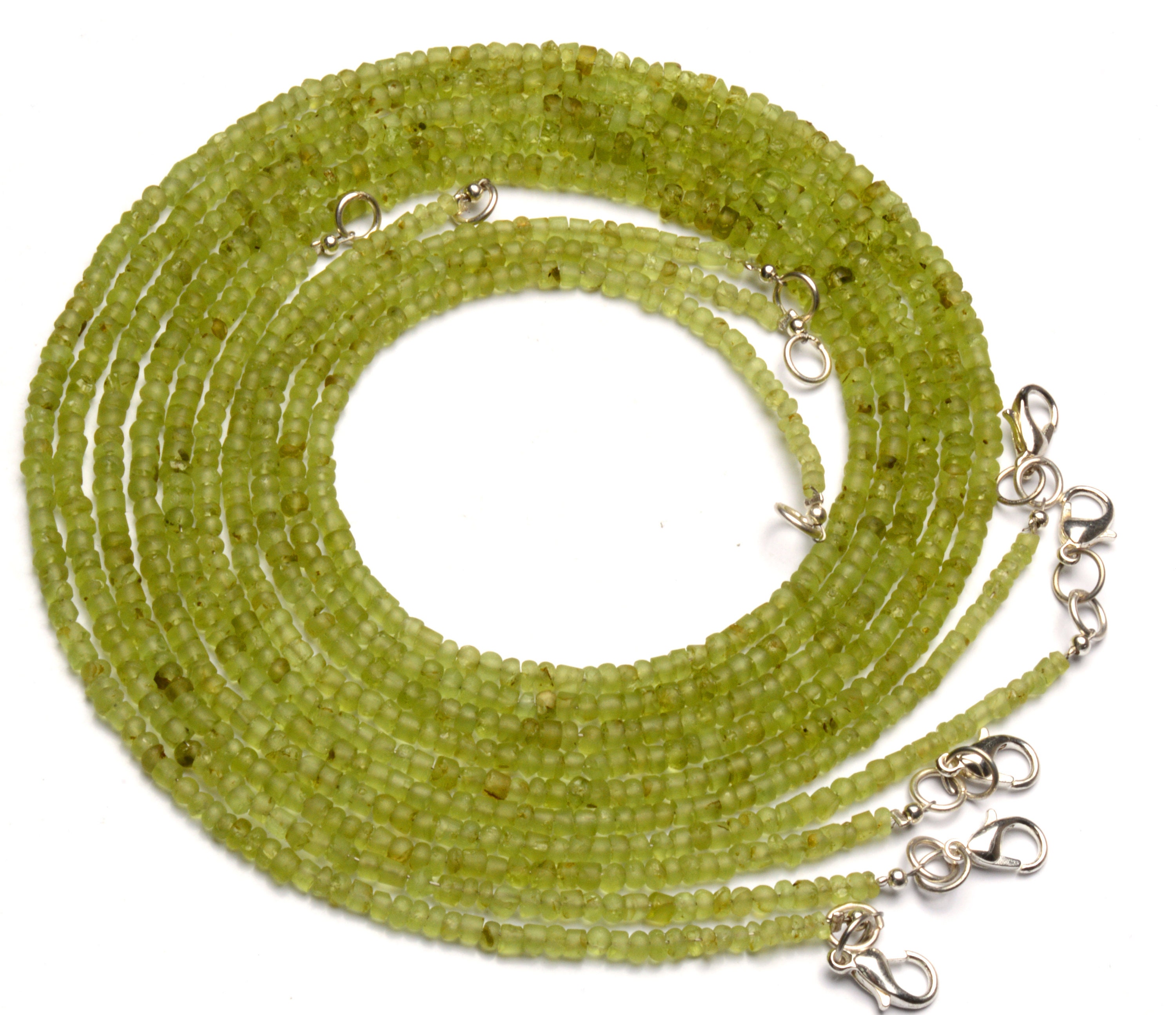 Collana In Pietra Naturale Giada Verde Sfaccettata, Rondelle 2x4mm, Regalo Artigianale