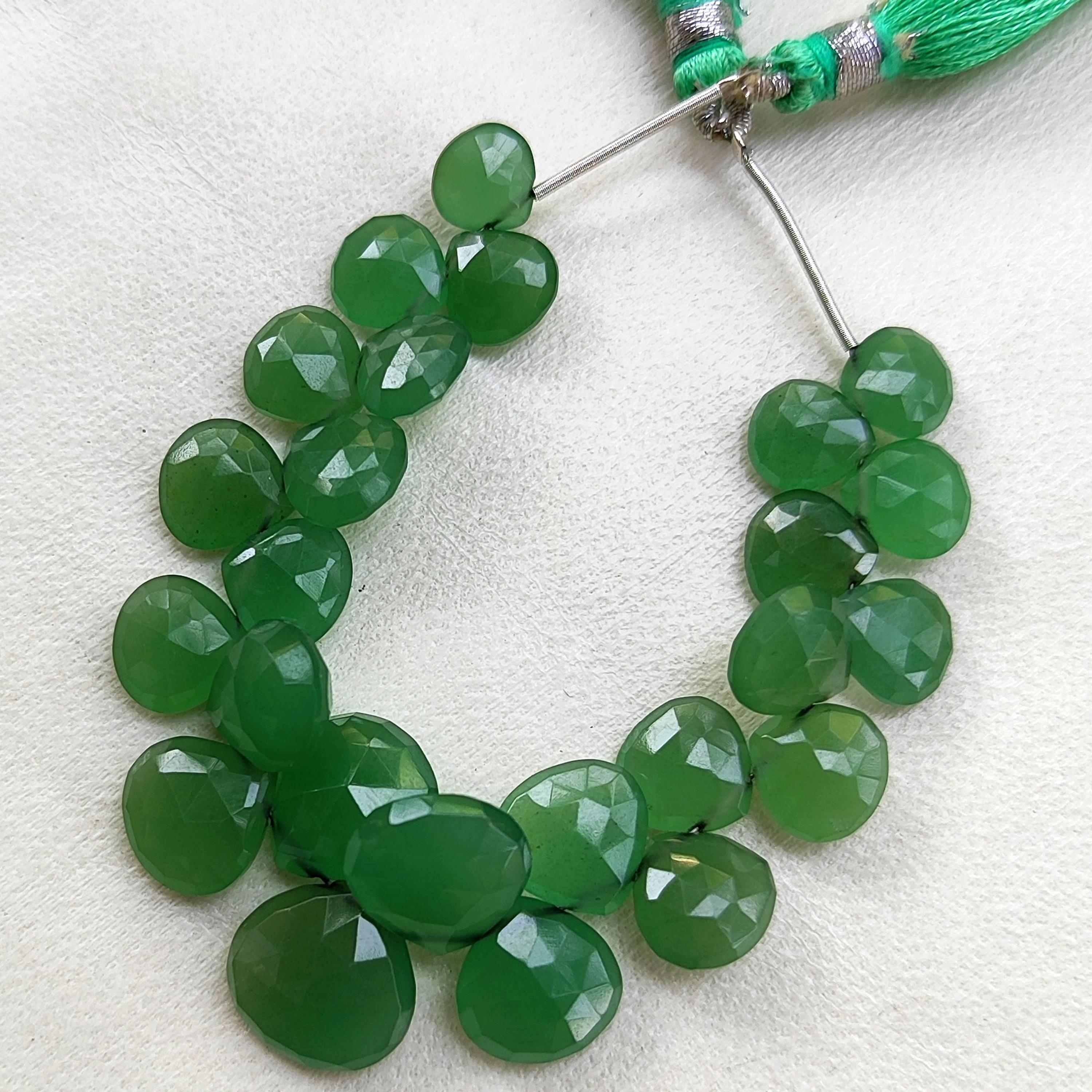 天然アベンチュリングリーンクォーツ 8～12 mmサイズ ファセットハート