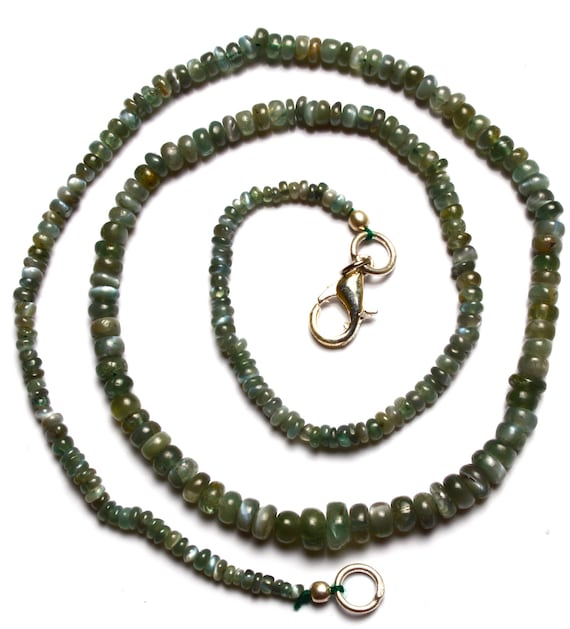 Natural Beads Very  Rare Natural Gem Alexandrite Chrysoberyl  Smooth Rondelle Bead Necklace 20 Full Strand Finished Necklace Rare 2-4 MM