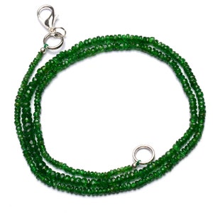 Natural Gemstone Tsavorite Faceted 3 to 4mm Size Rondelle Beads 18 Inch Full Strand Very Rare Gem Beads Necklace Green Garnet