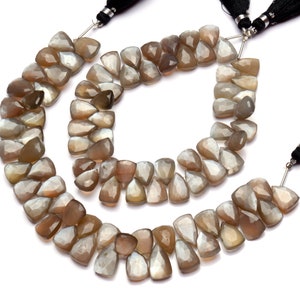 Natural Gemstone Gray Color Moonstone Faceted 12x9MM Approx Size Triangle Shape Briolette Beads 9 Inch Full Strand Fine Quality Beads