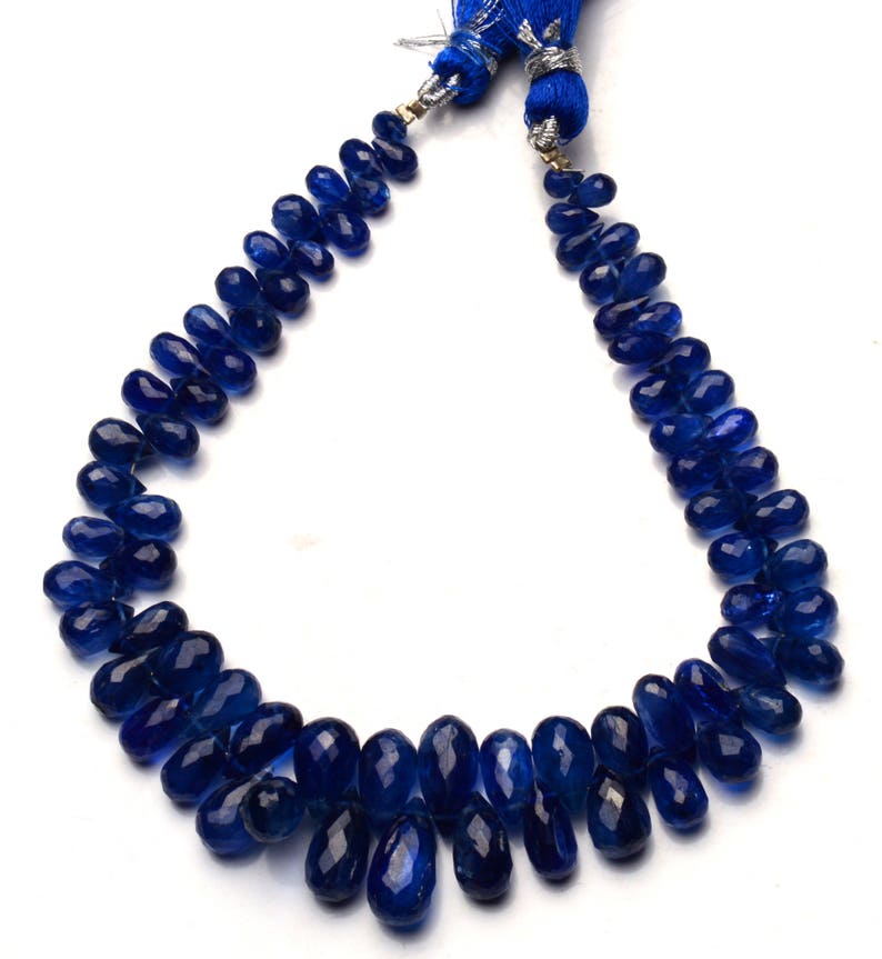 Natural Gemstone Super Quality Kyanite 5x3 to 13x7MM Faceted Teardrop Shape Briolette Beads 8.5 Inch Full Strand Fine Quality Beads