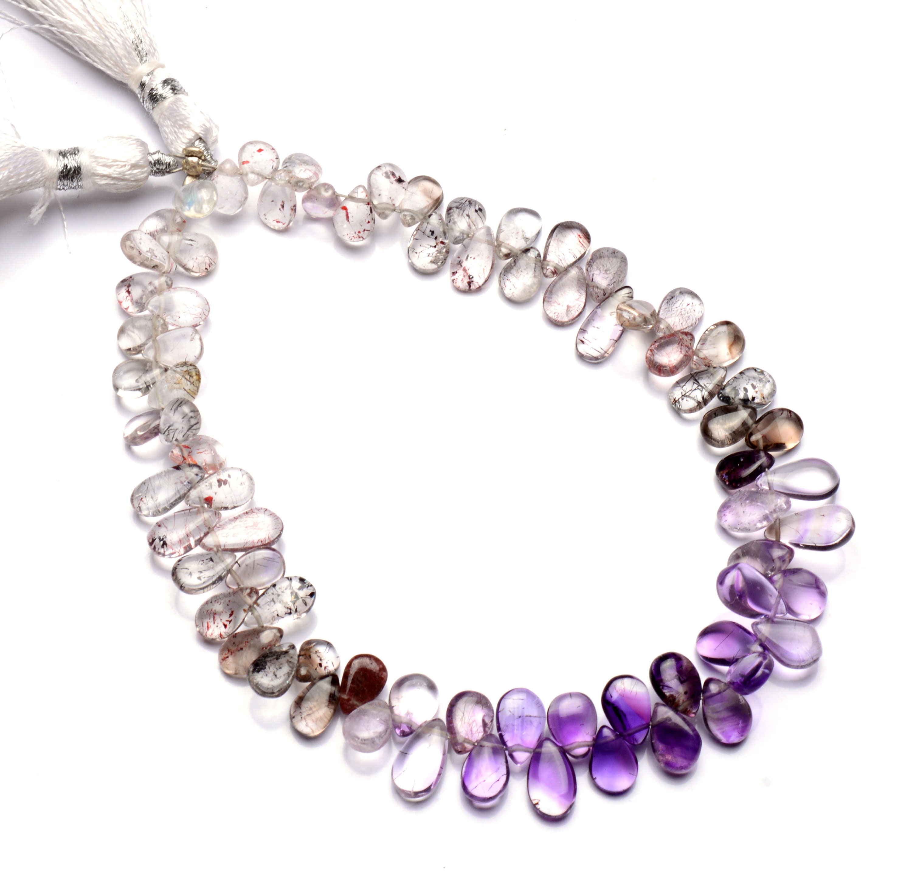 Natural Rare Gemstone Lepidocrocite in Amethyst 6x4 to 7x5mm Size Smooth Pear Shape Briolette Beads Strand 8 Inch Full Strand Natural Rare Gemstone Lepidocrocite in Amethyst 6x4 to 7x5mm Size Smooth Pear Shape Briolette Beads Strand 8 Inch Full Strand