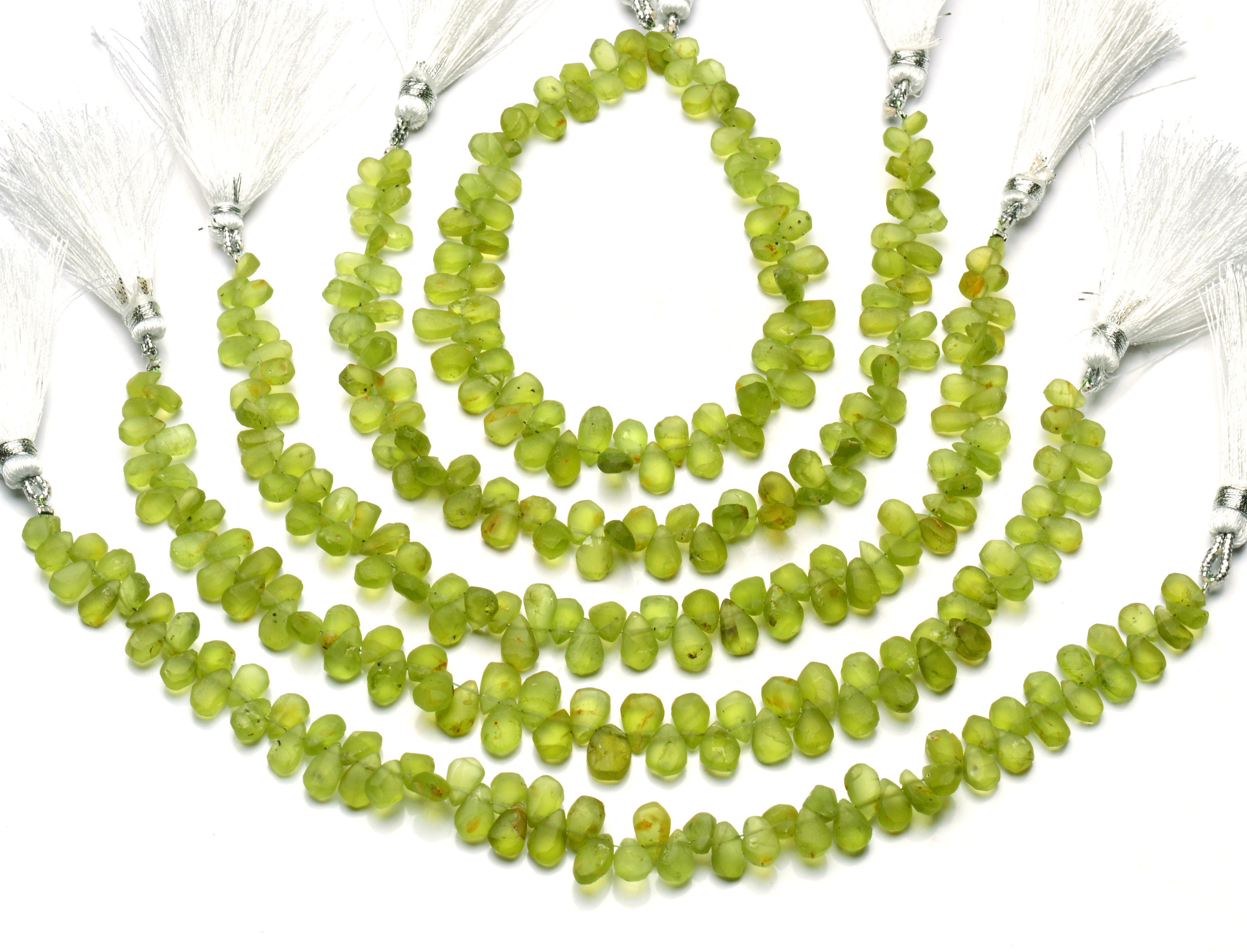 Rough Unpolished Peridot Gem Beads Necklace 8 to 18 mm Size Nuggets 20  Length
