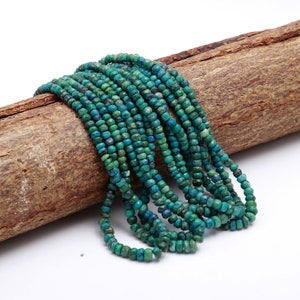 Natural Chrysocolla 5 to 7 mm Size Faceted Rondelle Beads 16&quot; Full Strand